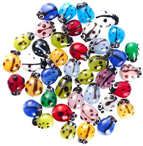 EXCEART 50 Uds. De Cuentas de Mezcla de Colores Cuentas de Cristal de Murano Cuentas Espaciadoras Sueltas para Soporte Pendientes Collar Fabricación de Joyas Suministros