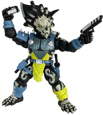 Boss Fight Studio Saurozoic Warrior Triax Skiver Night Lands Deco - Futuristic, Armored Dinosaur Hero – Highly Articulated, Posable Collectible Action Figure & Accessories – 6 Inch Scale 1:12, Ages 8+