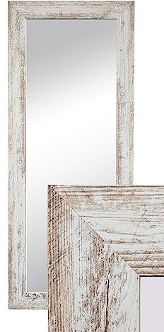 BD ART Wandspiegel Dekorativ Garderobenspiegel Ganzkörperspiegel 120x50cm Weiße Kiefer
