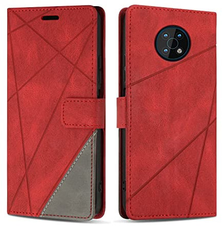 SONWO Coque pour Nokia G50, Protection Housse Etui en Cuir PU Portefeuille Livre pour Nokia G50, Emplacements Cartes, Fonction Support, Rouge