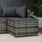 BULANED Gartenhocker mit Kissen, Balkon Möbel, Balkon Lounge Klein, Outdoor Lounge, Balkonmöbel, Outdoor Hocker, Sitzbank Balkon, Gartenmöbel, Grau Poly Rattan