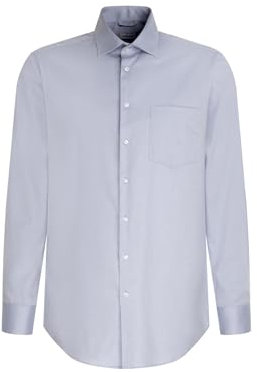 Seidensticker Regular Fit Langarm Hemd Chemise, Bleu Moyen, 44 cm Hommes