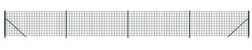 vidaXL Clôture en Treillis Métallique avec Bride, Panneau de Clôture Décoratif, Barrière de Protection Jardin Patio Extérieur, Vert 1,1x10 m
