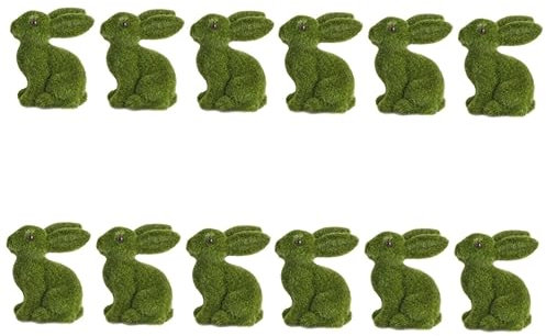 YARNOW 12 STK Kaninchen-verzierung -dekor Kunstrasen Hase Gartenhasen-Statue Hasenparty Dekorationen Osterdekorationen Nachahmung Kaninchen Hasenfiguren Natürlich Harz Requisiten