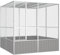 Festnight Vogelvoliere Voliere Außen Vogelkäfig Metall Groß XXL Outdoor Vögel Außenvoliere Vogelhaus Verzinkter Stahl Grau 213,5x217,5x211,5 cm