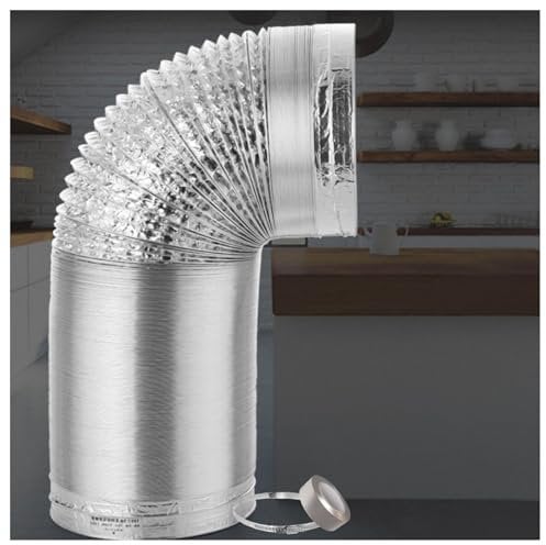 AITAF Ventilation Duct Hose High Temperature Resistant Long Flexible Aluminum Air Ducting Flexible Aluminum Ducting Hose Acoustic for Fans, Cooker Hoods and Ventilation (Color : 2m, Size : 120mm)