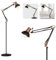 FIRVRE Floor Standing Reading Lamp, Vintage Floor Lamp Industrial Style, 3 Usage Modes - Floor Lamp&Desk Lamp&Clip Lamp for Bedroom, Living Room, Library, Office