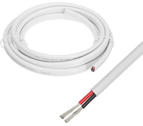sourcing map 2 Core 8AWG Duplex Marine Wire 10 Ft Rame Stagnato Isolato Cavo Barca con Rivestimento in PVC per Automobili Barche Marine Altoparlanti