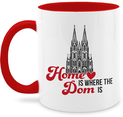 Tasse Tassen 325ml - Karneval & Fasching - Home is where the Dom is Köln I - 325 ml - Rot - kölner karnevalstasse fasching- mit tasse, faschingstasse carnevale fasnetbecher karnevals faschings