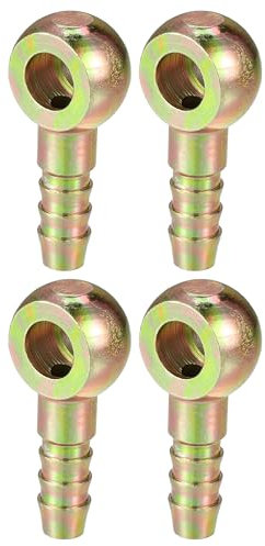 Hihaha Banjo Bolt Hose Barb Fitting/Inner Brake Fuel Line Fitting Adapter for Car Motorcycle/Durable Metal 10mm ID 10mm OD / 4 Pcs Bronze Tone