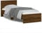 vidaXL Bettgestell, Bettrahmen mit Lattenrost, Bett Gästebett mit Kopfteil, Einzelbett Schlafzimmerbett Schlafzimmermöbel, Braun Eichen-Optik 90x200cm