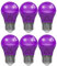 LUTW Lila Bunte Glühbirnen E27, 5W LED Farbige Glühbirne ersetzt 40W Glühlampe, G45 Globe Farbig Leuchtmittel Lampe für Hochzeit Halloween Weihnachten Party Bar, 6 Stück