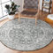 Runder Boho-Teppich im Boho-Stil, 91 cm, Kunstwolle, rutschfest, waschbar, kleiner abgenutzter Überwurf, Teppich, Bodenteppich für Eingangsbereich, Schlafzimmer, Waschküche, Dekoration (Rund, 91 cm