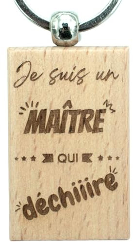 Ernestine - Schlüsselanhänger Super Meister - Geschenk für Schultag und Ende des Schuljahres - Geschenk für Lehrer - personalisierbarer Schlüsselanhänger - Vorschule Grundschule College