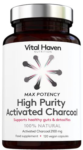 Vital Haven High Purity Activated Charcoal - 2100mg - UK Made