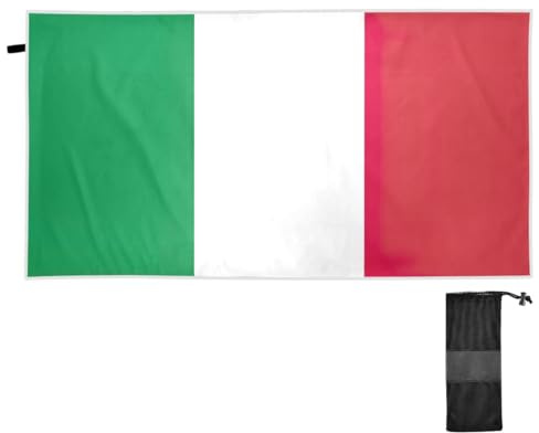CHIFIGNO Leichte übergroße Strandtücher, 180,3 x 78,7 cm, Motiv: Italien-Flagge, niedliche Badetücher, schnell trocknend, große Stranddecke, Workout-Handtücher für Erwachsene, Damen, Herren