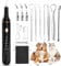 Petbank Electric Dog Plaque Remover with LED Light & 5 Modes, USB Rechargeable 12+1 Pack Dog Teeth Cleaning Kit for Dogs/Puppies - Includes Dental Scaler & Finger Toothbrush, Black