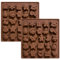 YXHZVON Lot De 2 Moule à Chocolat de Noël, 25 Cavités de Noël en Silicone Moule à Bonbons, Moule à Gâteau Antiadhésif Avec Formes sur le Thème de Noël