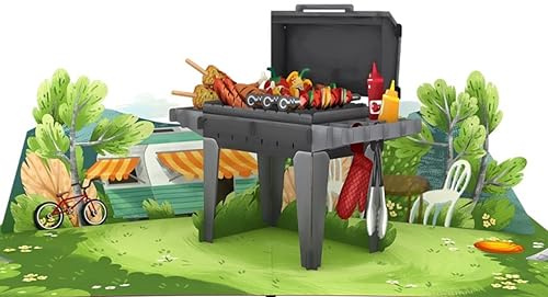 ORIGAMO Original King of the Grill Pop-Up Karte - King of the Grill - 3D Geschenkkarte zum Geburtstag und Feiern, Glückwunschkarte mit Umschlag ideal um zu beeindrucken