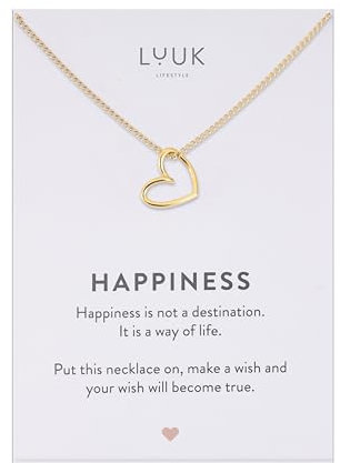 LUUK LIFESTYLE Halskette mit Herz Anhänger aus Edelstahl, 50cm verstellbar, wasserfest, elegantes Schmuckgeschenk für beste Freundin, Freundin, romantischer Glücksbringer, Liebe, Freundschaft