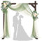 PlusFive Arco nuziale quadrato in legno, 2,28 m, supporto per sfondo per matrimoni, pergolato da giardino, grande cornice in legno per proposte, matrimonio, compleanno, San Valentino, decorazione da