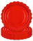 HFBOBP Lot de 50 assiettes en carton festonnées rouges pour dîner et dessert, fournitures de fête jetables pour remise de diplôme, vacances, mariage, fête d'anniversaire, fête prénatale