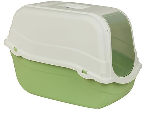 URBNLIVING Enclosed Cat Litter Box - Extra Large Hooded Tray with Filter, Scoop & Carry Handle - Easy Clean, Odor Control, Secure Flap Door for Cats, 8 Color Options