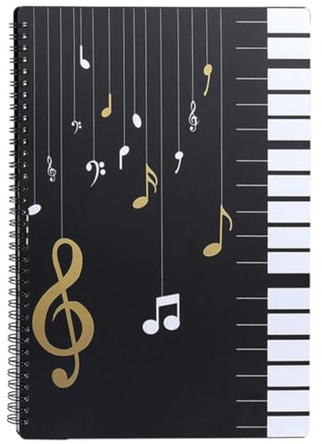 A4 Notenmappe, 40 Taschen/80 Seiten Wasserdicht Kunststoff Music Sheet Chormappe, Music Folder Notenmappe für Notenblätter Klavier Gitarre Violine Musikpartitur, Musiker und Band Music Note