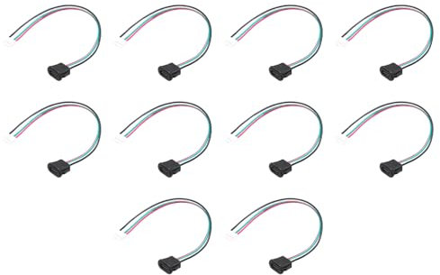 sourcing map 10pcs Type-C Female Chassis 4 Pin Wire, 5V 3A Square USB-C Female Socket to PH2.0 Waterproof Terminal Extension Cable for PC, LED Lamps, Laptop 6