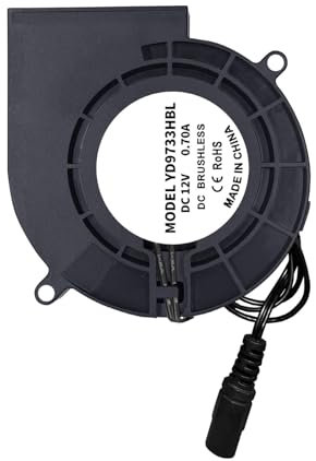 Compact 12V Brushless Blower Fan 97mm Bearing Centrifugal Fan for Computer Cooling and BBQ Smoker Ventilation Exhaust Ventilation Fan