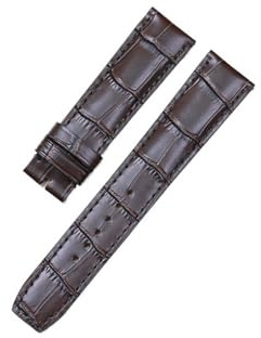 BWBVHRHZY Armband Leder Geeignet for Baume & Mercier Fit for HAMPTON/Fit for CLASSIMA Zubehör Oberschicht-Leder-Uhrengürtel 20/22 mm(Dark brown,22mm)