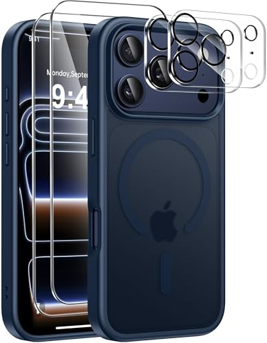 ivencase Magnétique Coque pour iPhone 17 Pro, Bleu Foncé