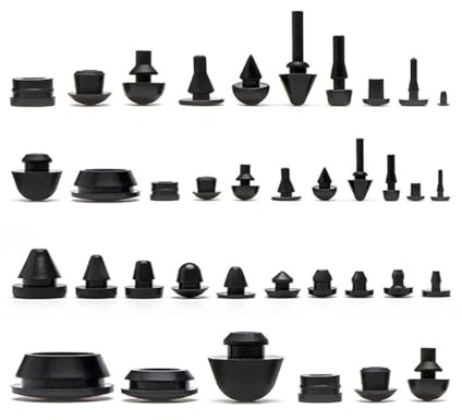 50 Stück schwarze Silikon-Stopfen, Gummidichtungskappen, Türvorleger, Sichtschutz, weich, 3 mm, 4 mm, 5 mm, 6 mm, 8 mm, 9 mm, 10 mm, 12 mm, 14 mm, 16 mm(FC-030-CW-HT)