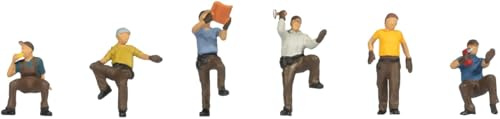 NOCH Dachdecker, handbemalte Modellbahnfiguren, H0 1:87 für Baustellen und Szenen im Modellbau