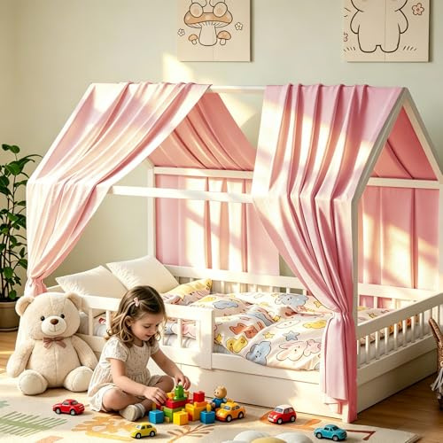 Kmhesvi Ciel de Lit Cabane Enfant 70x270cm 2 Panneau - Plissé Permanent