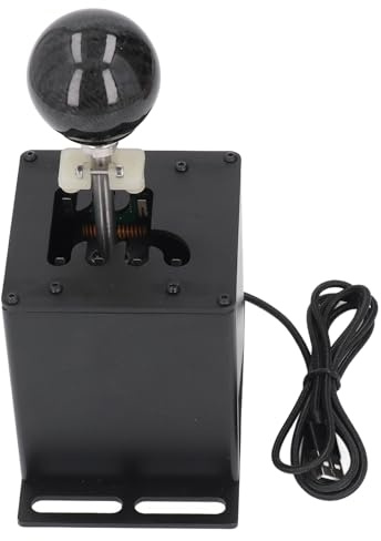 Cryfokt Manette de Vitesse Simulateur USB PC pour Enfants, Manette de Vitesse H Réaliste pour Jeu de Course Interactif Amusant en Aluminium