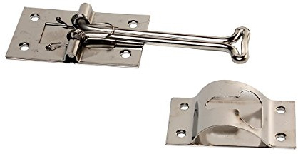 RV Designer E224, Self Closing Door Holder, T Style, Stainless Steel, 4 inch, Entry Door Hardware