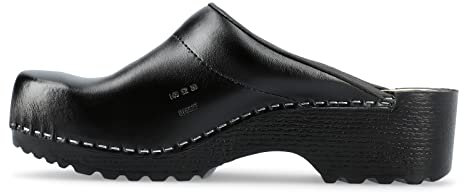 SIKA 148 Traditionell offener Freizeit Clog ohne Zehenschutzkappe und mit breiter Passform - Schwarz - Gr. 46