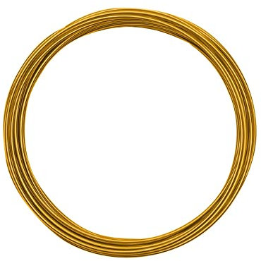 Vaessen Creative Aluminiumdraht, Gold, 1.5mm x 5m, Aluminium Wire, Basteldraht, Dekodraht, Floristikdraht Aludraht Schmuck 1,5 mm x 5 Meter | Biegsam Schmuckdraht, 500 x 0.15 x 0.15 cm, 24241-001