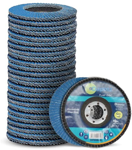 Dapetz ® Flap Discs 40 Grit 115mm Zirconia Grinding Discs Zirconium Sanding Discs for 4.5 Angle Grinder to Sanding Grinding Metal Wood and Stainless Steel-25 Pack