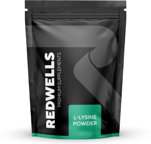 REDWELLS L-Lysine Powder 250 g | Up to 1,000 mg Daily | 500 mg per serving | 500 servings | GMO free | No fillers or binders | Suitable for vegans