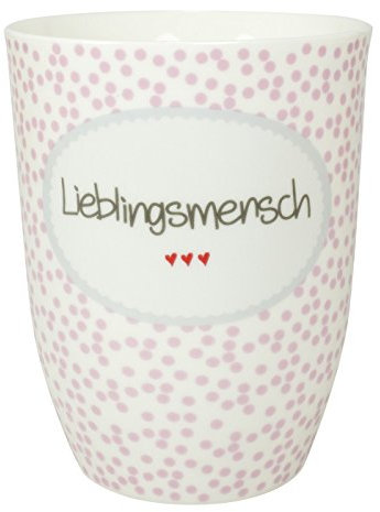 Mea-Living Tasse mit Henkel LIEBLINGSMENSCH, rosa, 500ml, Becher mit Spruch, Geschenkidee für beste Freundin, Spruchtasse