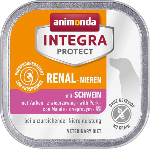 animonda Integra Protect cibo dietetico per cani, alimento umido in caso di insufficienza renale cronica, con maiale 11 x 150 g