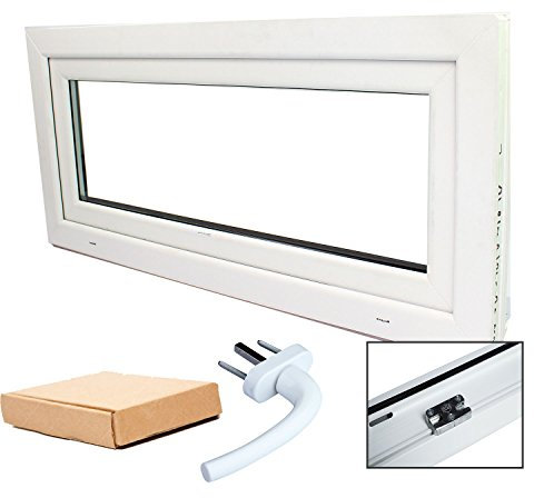 Sótano Ventana – Ventana – Plástico – Blanco – Din Izquierda de 2 capas de acristalamiento. – Deseos tamaño sin coste adicional – Cavenline (B X H)