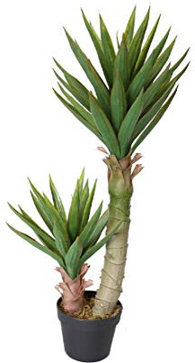 Kunstpflanze Aloe Ferox ca. 90cm hoch mit 54 Blättern im Plastiktopf - Künstliche Aloe Vera Sukulenten Pflanze von kunstpflanzen-discount.com
