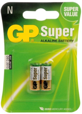 GP Batteries GP910A-C2 Pack Of 2 Super Alkaline LR1 (N Type) Batteries by GP Batteries