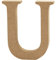Creativ Deko-Buchstabe U aus MDF, 13 x 2 cm, Braun