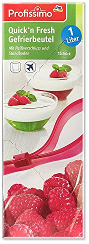 Profissimo Quick'n Fresh Gefrierbeutel mit Reissverschluss & Standboden 1 Liter (15St)