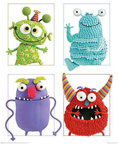 REINDERS Poster 4 Monsters In A Square - 40 x 50 cm