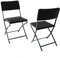 Nexos 2er Set Klappstuhl 2er Set schwarz in Rattan-Optik Gartenstuhl Balkonstuhl 80 x 40 cm Campingstuhl Bistrostuhl